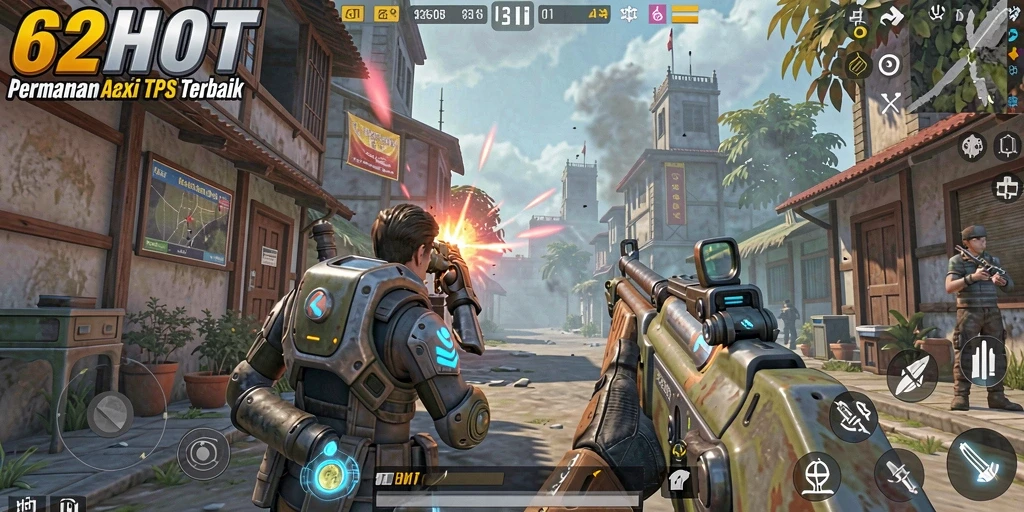 Tampilan gameplay mendebarkan dari 62HOT dengan aksi TPS yang intens.