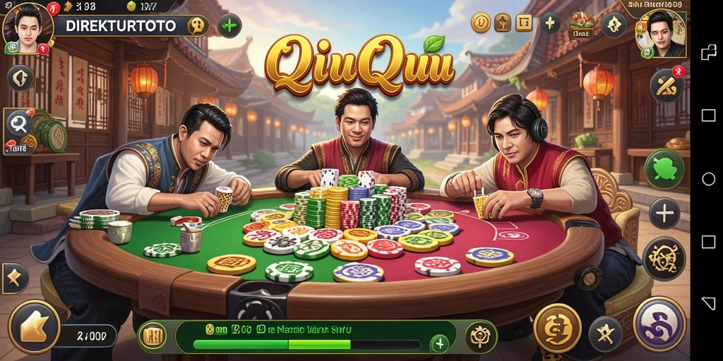 Tampilan gameplay seru dari DIREKTURTOTO yang penuh aksi QiuQiu.