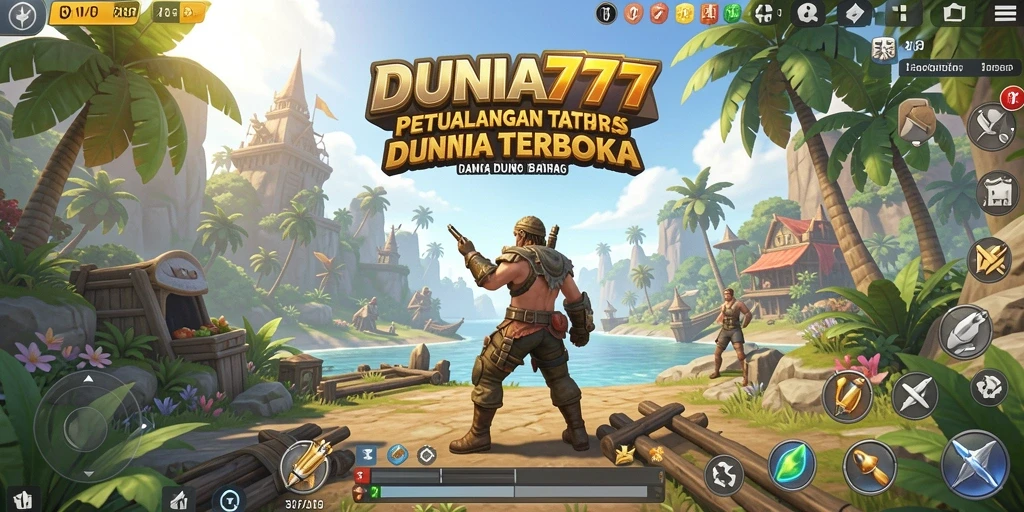 Tangkapan layar DUNIA777 yang menunjukkan eksplorasi dunia terbuka.