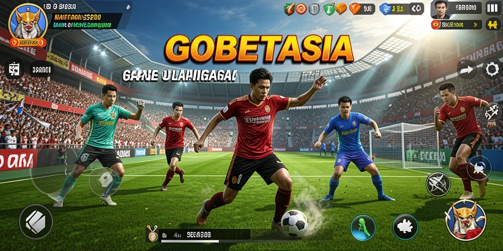 Tampilan seru gameplay GOBETASIA yang penuh aksi olahraga.