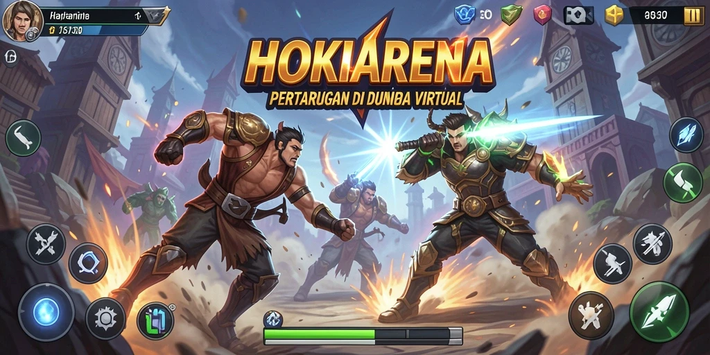 Tampilan pertarungan mendebarkan dalam HOKIARENA.