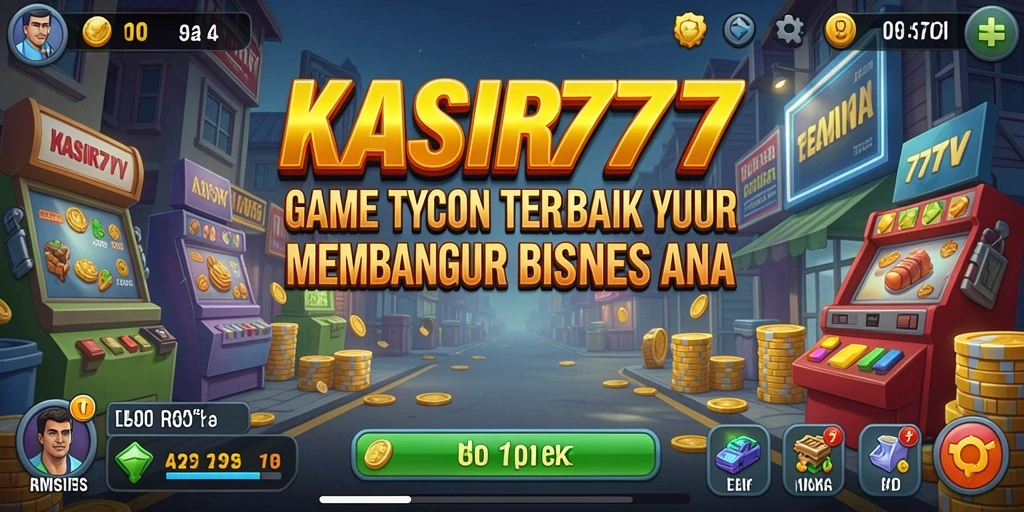Tampilan dinamis gameplay KASIR777 yang menggambarkan manajemen bisnis.