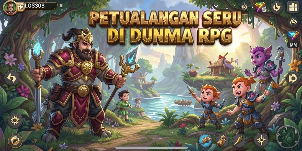 Screenshot gameplay LOS303 menampilkan pertempuran seru di dunia RPG.