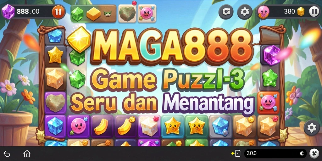 Tangkapan layar gameplay MAGA888 menampilkan keseruan bermain Match-3.