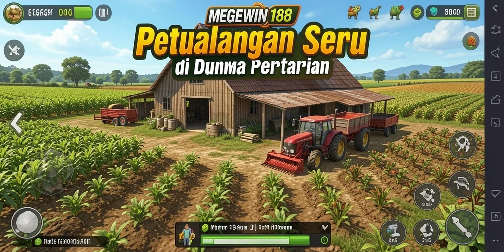 Screenshot MEGEWIN188 menunjukkan gameplay seru dengan aktivitas bertani yang mengasyikkan.
