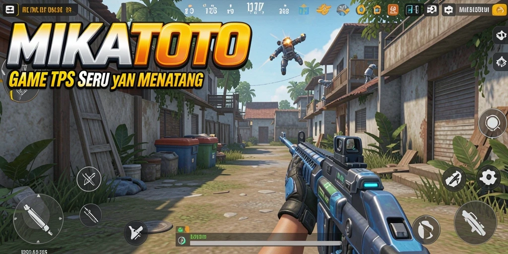 Screenshot gameplay MIKATOTO menampilkan aksi tembak-menembak yang mendebarkan.