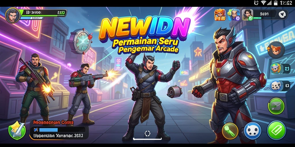 Tampilan gameplay seru dari NEWIDN dengan efek visual yang memukau.