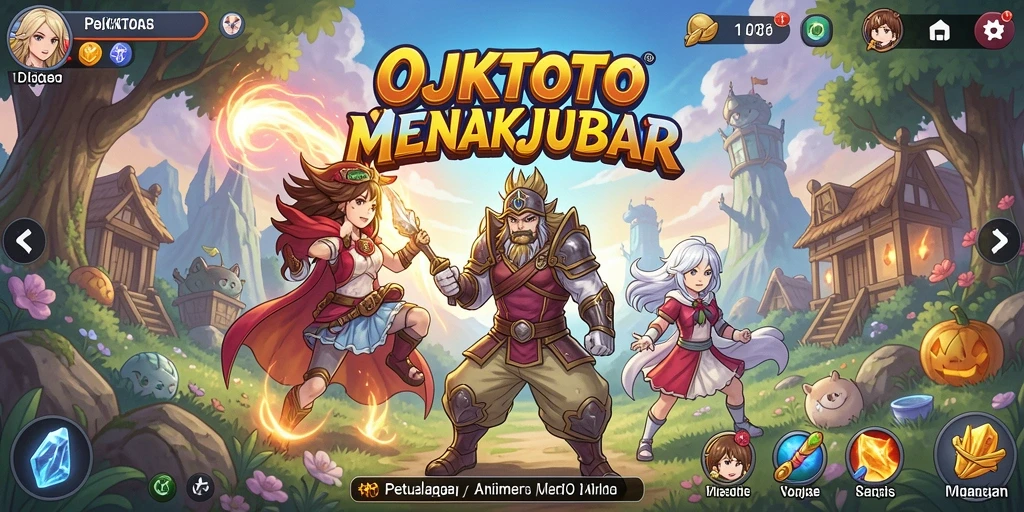 Tampilan gameplay OJKTOTO yang menampilkan karakter anime.