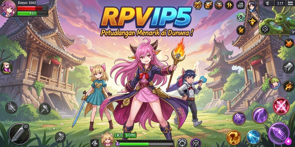 Screenshot utama RPVIP5 menampilkan aksi seru dalam petualangan Anime.
